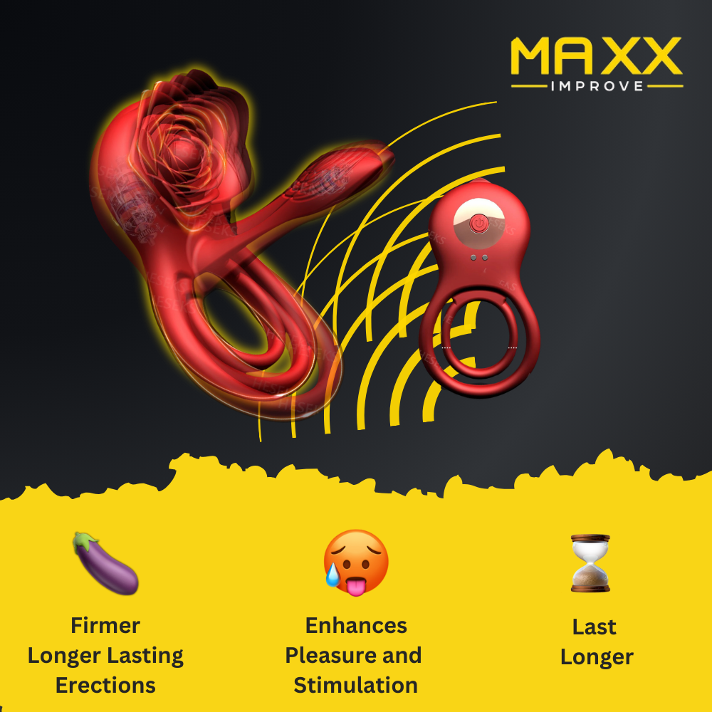MAXX IMPROVE Inside-Out Red Rose Vibrating Cock Ring - Maxx Improve