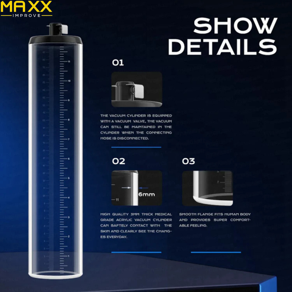 MAXX IMPROVE Penis Pump with Metal Pressure Gauge Handle - Maxx Improve