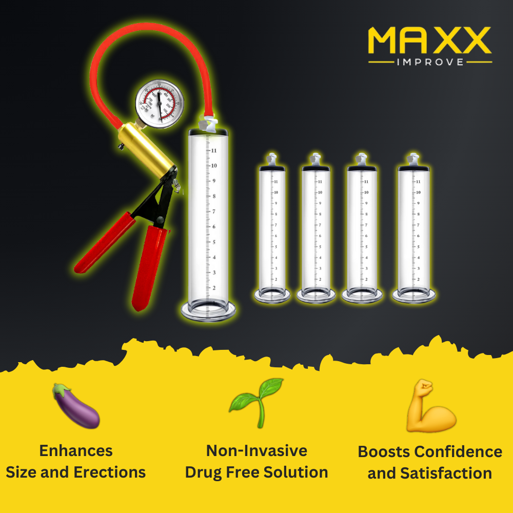 MAXX IMPROVE Penis Pomp met Metalen Drukmeterhandvat