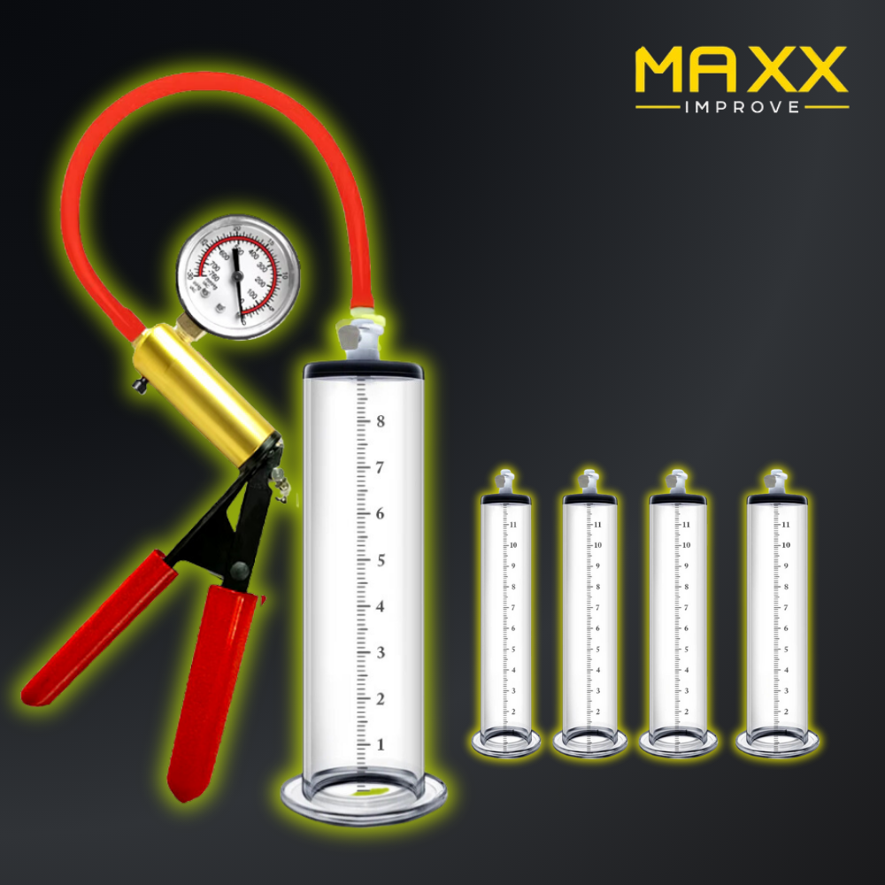 MAXX IMPROVE Penis Pomp met Metalen Drukmeterhandvat