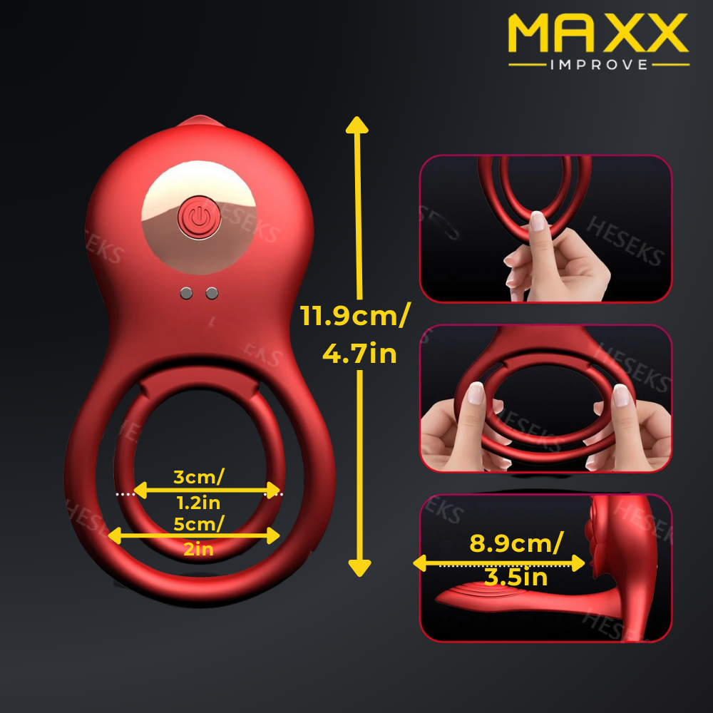MAXX IMPROVE Inside-Out Red Rose Vibrating Cock Ring - Maxx Improve
