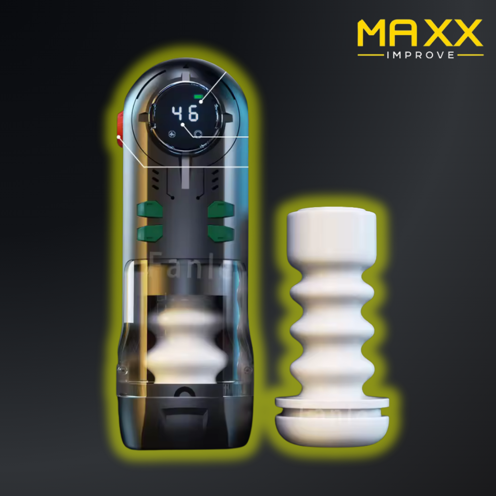 MAXX IMPROVE SensuWave Masturbator 3-in-1, Zuigen-Trillen-Kreunen (Optioneel)