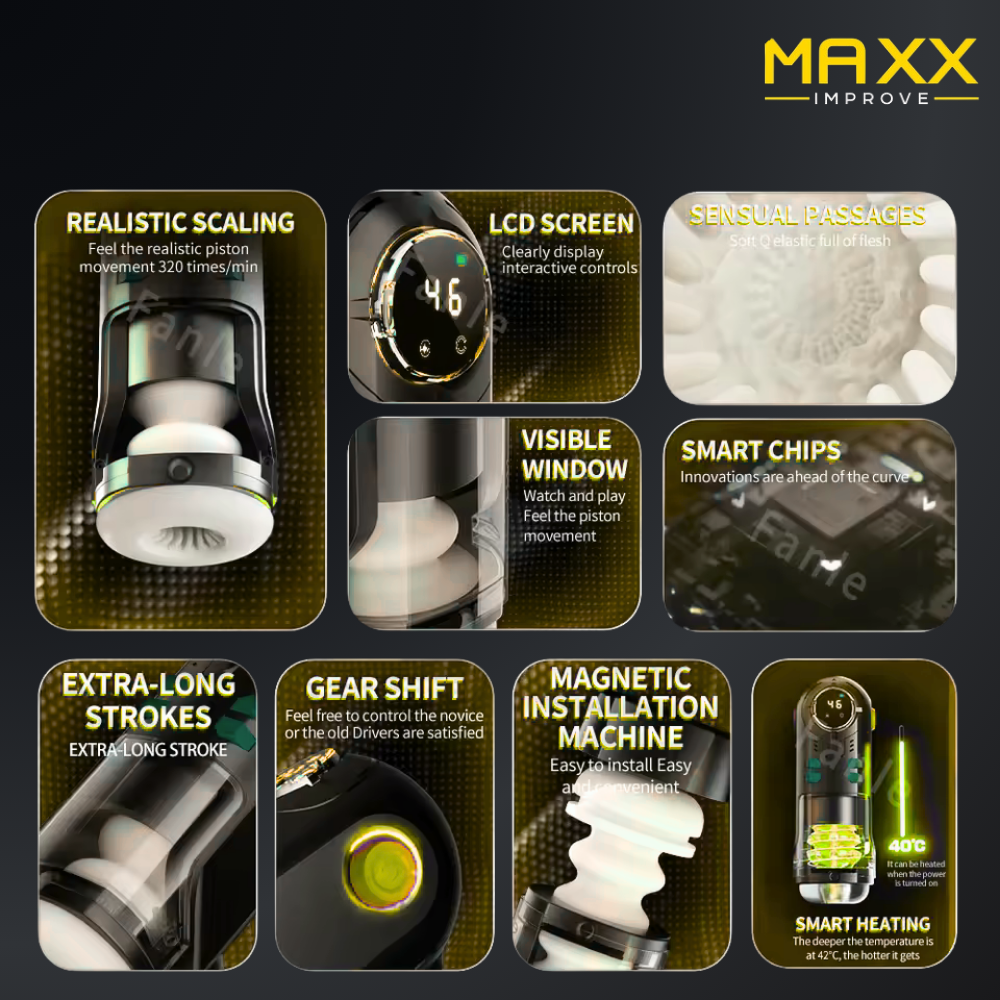 MAXX IMPROVE SensuWave Masturbator 3-in-1, Zuigen-Trillen-Kreunen (Optioneel)