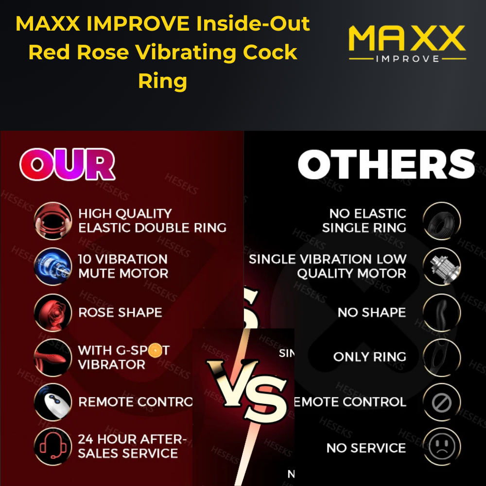 MAXX IMPROVE Inside-Out Red Rose Vibrating Cock Ring - Maxx Improve