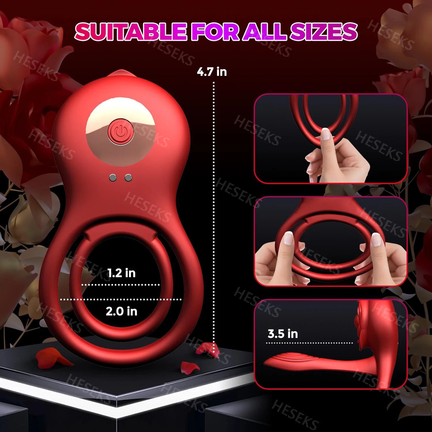 MAXX IMPROVE Inside-Out Red Rose Vibrating Cock Ring - Maxx Improve