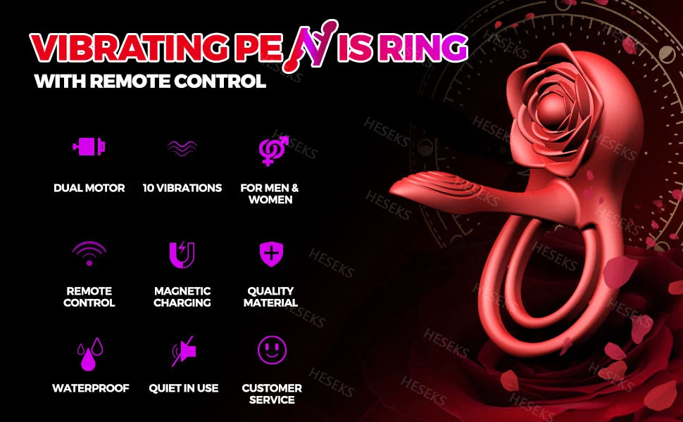 MAXX IMPROVE Inside-Out Red Rose Vibrating Cock Ring - Maxx Improve