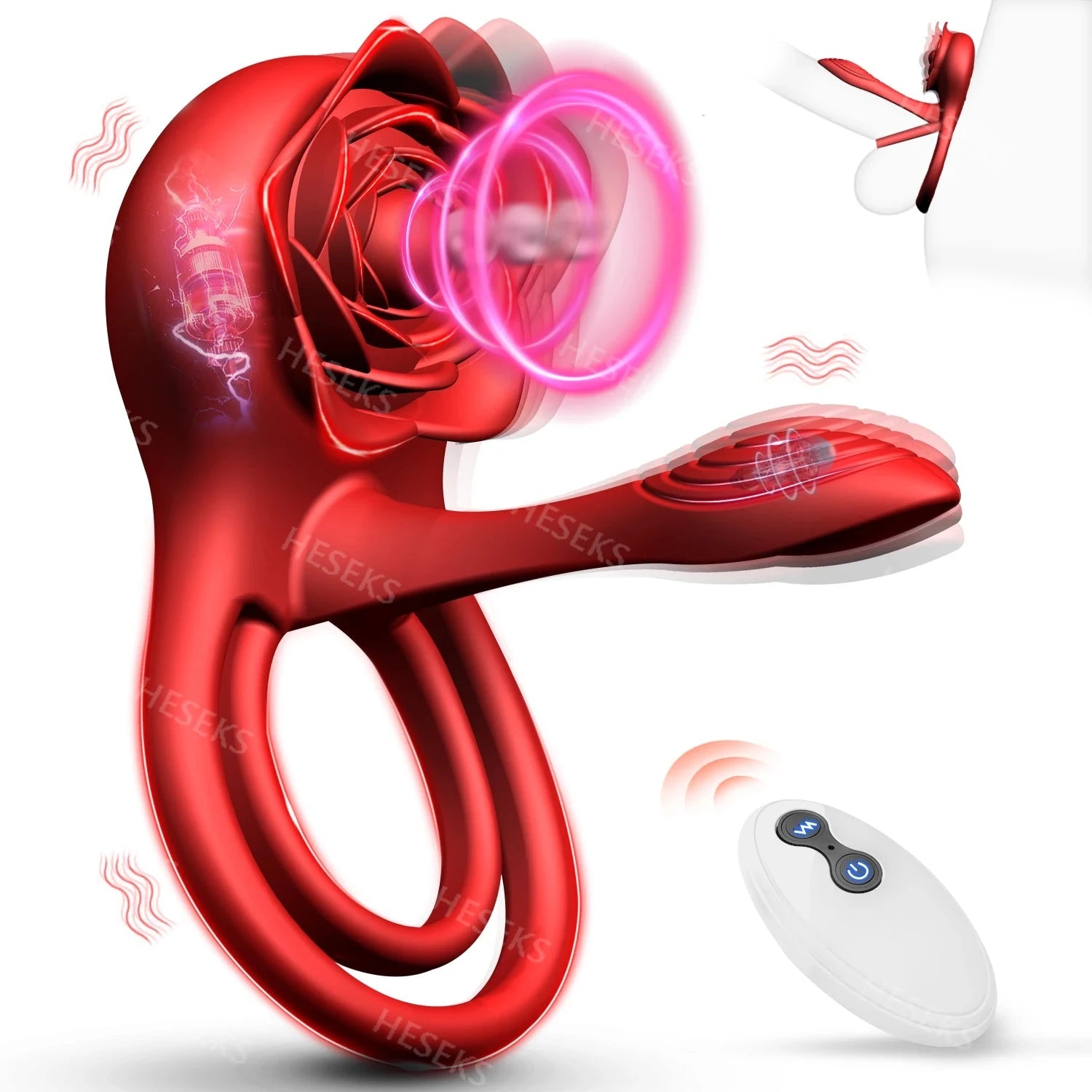 MAXX IMPROVE Inside-Out Red Rose Vibrating Cock Ring - Maxx Improve